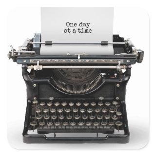 Retro Typewriter With Quote Square Sticker