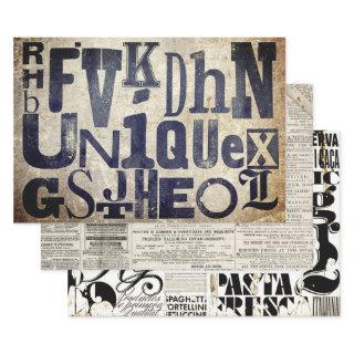 RETRO TYPOGRAPHY HEAVY WEIGHT DECOUPAGE  SHEETS