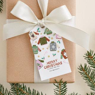Retro Ugly Sweater Christmas  Gift Tags