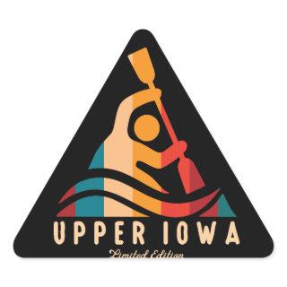Retro Upper Iowa Kayaking Triangle Sticker