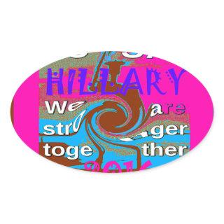 Retro USA Stronger Together Abstract Art Print Oval Sticker