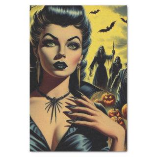 Retro Vampire Girl Tissue Paper