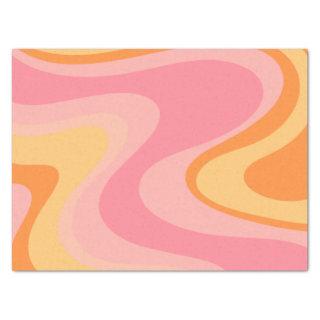 Retro Vibe Abstract Swirl 60s 70s Pink and Orange Tissue Paper