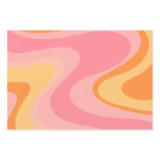 Retro Vibe Abstract Swirl 60s 70s Pink and Orange  Sheets