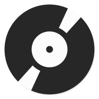 retro vinly record classic round sticker