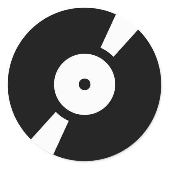retro vinly record classic round sticker