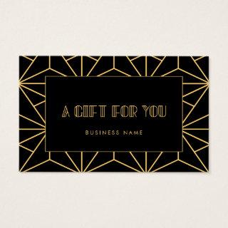 Retro vintage art deco gift certificate