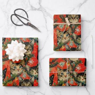 Retro Vintage Christmas Cats  Sheets