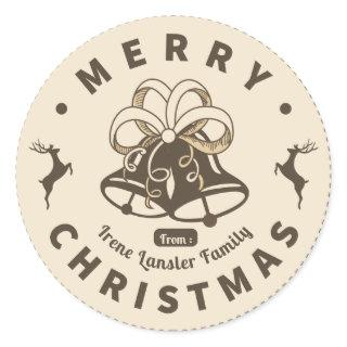 Retro Vintage Christmas Classic Round Sticker