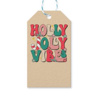 Retro Vintage Christmas Holly Jolly Vibes Gift Tags
