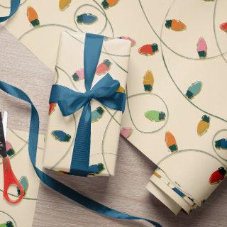 Retro Vintage Christmas Lights Pattern