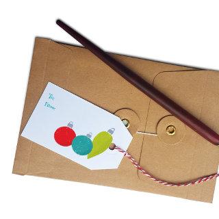 Retro Vintage Christmas Ornaments To From Gift Tags