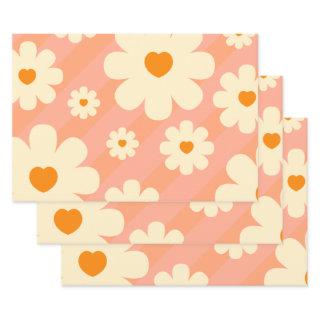 Retro Vintage Daisy Floral Botanical  70S Abstract  Sheets