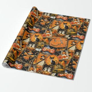 Retro Vintage Halloween Fun Collage
