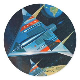 Retro Vintage Sci Fi Nasa Space Flight L-15 Classic Round Sticker
