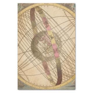 Retro vintage star map astrology symbols globe tissue paper