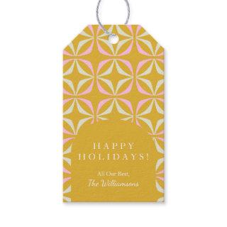Retro Yellow Pink Mid Century Mod Personalized Gift Tags