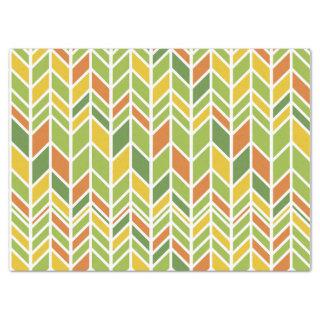 Retro Zig-Zag Orange & Green Chevron Tissue Paper