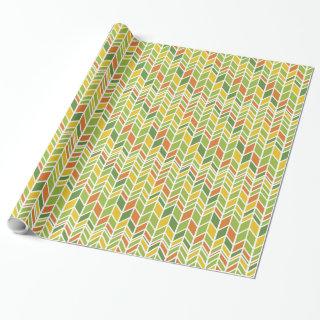 Retro Zig-Zag Orange & Green Chevron