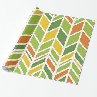 Retro Zig-Zag Orange & Green Chevron