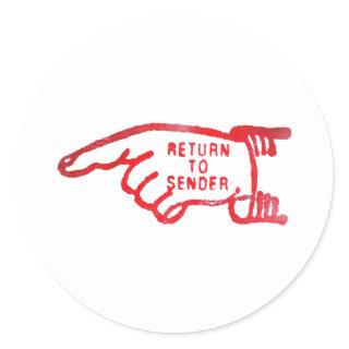 Return To Sender Classic Round Sticker