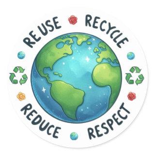 Reuse, recycle, no waste, Stickers