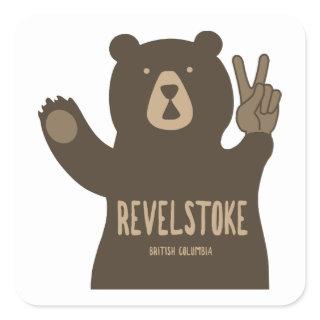 Revelstoke British Columbia Peace Bear Square Sticker