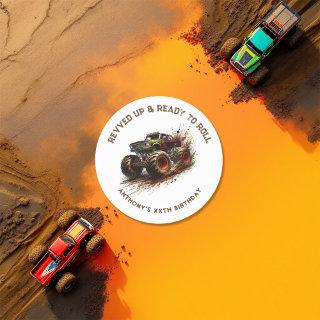 “Revved Up & Ready to Roll” Custom Monster Truck Classic Round Sticker