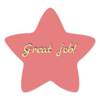 Reward Great job  Star Sticker