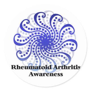 Rheumatoid Arthritis Awareness Blue Design 6 Classic Round Sticker