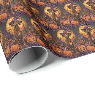 Rhodesian Ridgeback Dog Halloween Witch Pumpkin