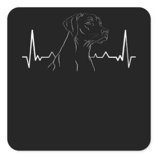 Rhodesian Ridgeback Heartbeat Square Sticker