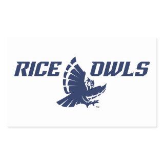 Rice Owls Logo with Flying Owl Rectangular Sticker