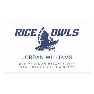 Rice Owls Logo with Flying Owl Rectangular Sticker