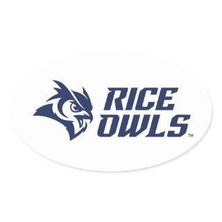 Rice Owls Mascot and Logo Oval Sticker