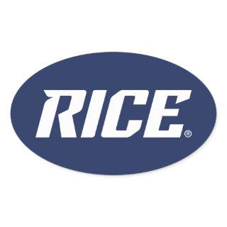 Rice Owls Text Emblem Oval Sticker