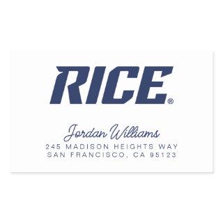 Rice Owls Text Emblem Rectangular Sticker