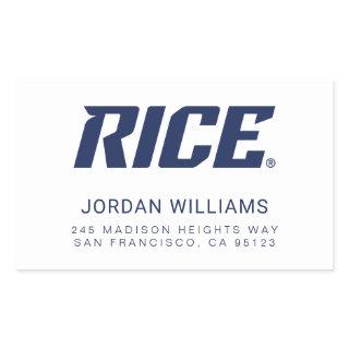 Rice Owls Text Emblem Rectangular Sticker