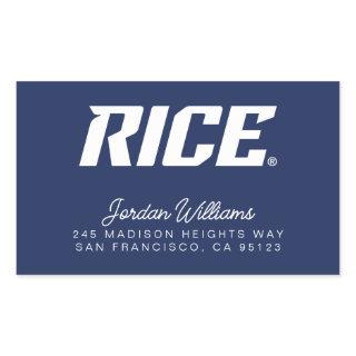 Rice Owls Text Emblem Rectangular Sticker