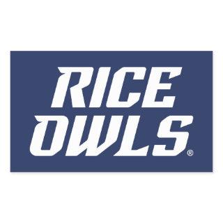Rice Owls Text Emblem Rectangular Sticker