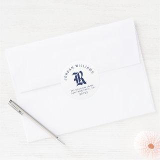 Rice University Iconic Letter Emblem Classic Round Sticker