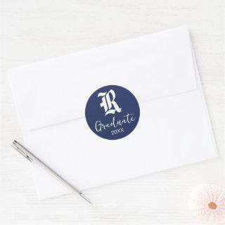 Rice University Iconic Letter Emblem Classic Round Sticker