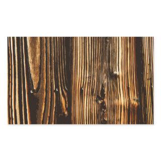 Rich Dark Wood Grain Rectangular Sticker