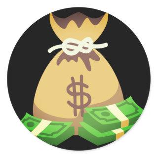 Rich Vibes | Bag of Money Emoji Classic Round Sticker