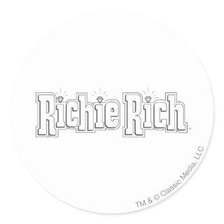 Richie Rich Logo - B&W Classic Round Sticker
