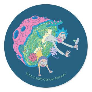 RICK AND MORTY™ | Falling From Infected Portal Classic Round Sticker