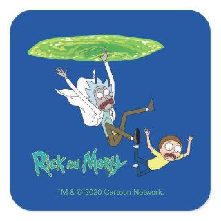 RICK AND MORTY™ | Falling Out Of Portal Square Sticker