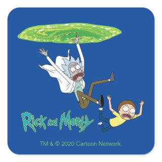 RICK AND MORTY™ | Falling Out Of Portal Square Sticker