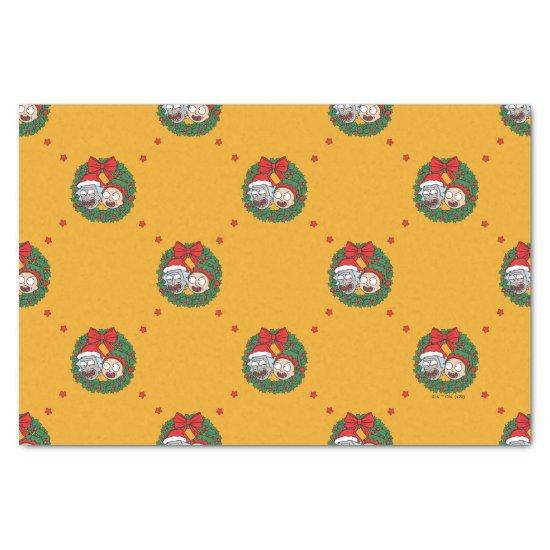 Rick and Morty | Holiday Wreath Pattern Tissue Paper
