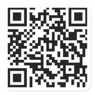 rickroll qr code square sticker